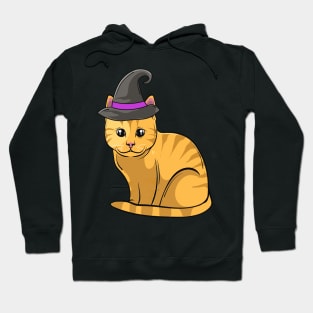 Cute cat with witch hat to scare children. Hoodie